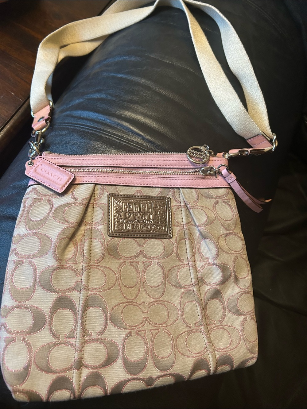 Coach Poppy Pink Signature Crossbody Bag